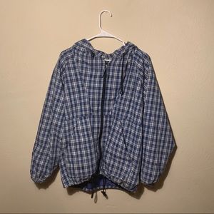 Oversized checked pattern jacket